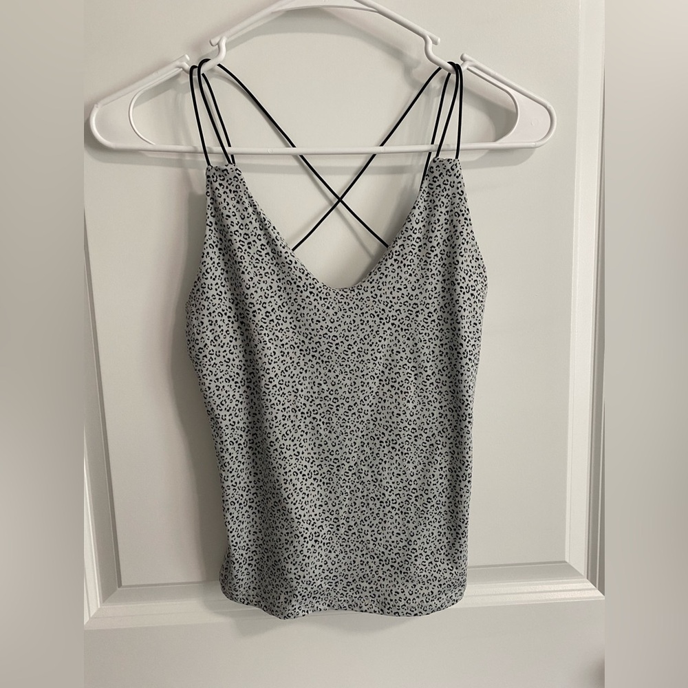 Gaze Black and Gray Leopard Camisole